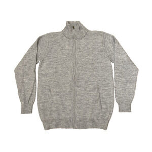Duhuall 100% Baby Alpaca Full Zip Soft Knit Sweater Jacket‎ Luxury Old Money